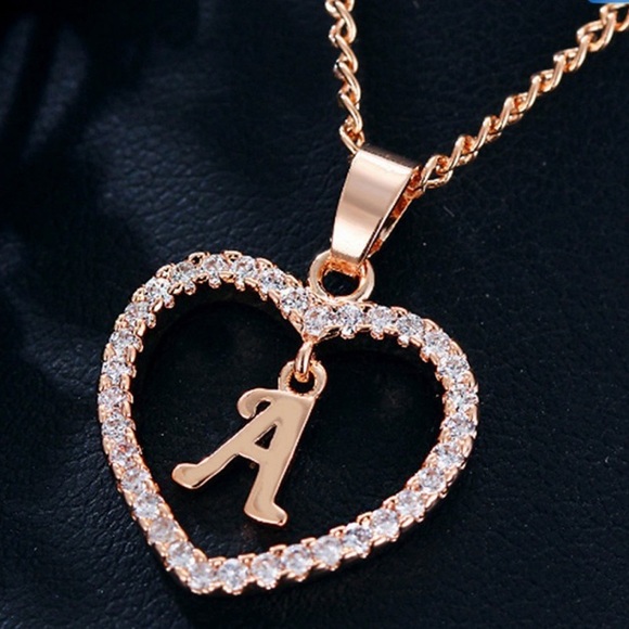 Jewelry - Romantic CZ Love Heart Crystal Pendant  Necklace